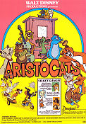 Aristocats 1970 poster Phil Harris Wolfgang Reitherman Animerat Katter