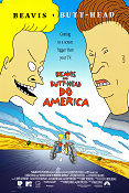 Beavis and Butt-Head do America 1996 poster Bruce Willis Mike Judge Filmbolag: MTV Animerat Motorcyklar Från TV