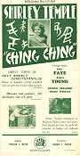 Ching-Ching 1936 poster Shirley Temple Alice Faye Robert Young William A Seiter Musikaler