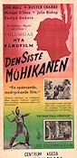 Den siste Mohikanen (1947) Poster 30x70cm Jon Hall/James Fenimore Cooper