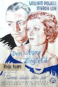 Den store Ziegfeld 1936 poster William Powell Myrna Loy Luise Rainer Musikaler