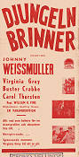 Djungeln brinner 1946 poster Johnny Weissmuller Virginia Grey Buster Crabbe William H Pine