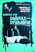 Dracula och djävulsdyrkarna 1973 poster Christopher Lee Peter Cushing Michael Coles Alan Gibson Filmbolag: Hammer Films