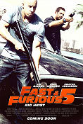 Fast and Furious 5 2011 poster Paul Walker Vin Diesel Dwayne Johnson Justin Lin Bilar och racing