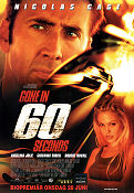 Gone in 60 Seconds 2000 poster Nicolas Cage Giovanni Ribisi Angelina Jolie Dominic Sena Bilar och racing