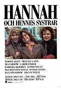 Hannah och hennes systrar 1986 poster Mia Farrow Carrie Fisher Barbara Hershey Woody Allen