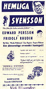 Hemliga Svensson 1933 poster Fridolf Rhudin Edvard Persson Weyler Hildebrand Schamyl Bauman