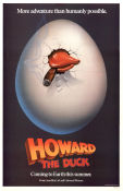 Howard the Duck 1986 poster Lea Thompson Jeffrey Jones Tim Robbins Willard Huyck Från serier Rökning