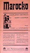 Marocko 1931 poster Marlene Dietrich Gary Cooper