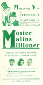 Moster Malins miljoner (1945) Poster 70x100cm Fyrtornet och Sl�pvagnen/Fy og Bi/Marguerite Viby