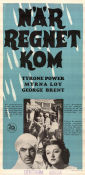När regnet kom 1939 poster Tyrone Power Myrna Loy George Brent Clarence Brown