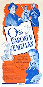Oss baroner emellan (1940) Poster 30x70cm Adolf Jahr/Birgit Tengroth/Thor Mod�en