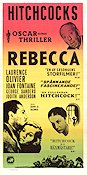 Rebecca (1940) Poster 30x70cm Alfred Hitchcock/Laurence Olivier/Joan Fontaine