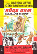Röde Orm och de långa skeppen 1964 poster Richard Widmark Sidney Poitier Russ Tamblyn Jack Cardiff Hitta mer: Vikings Skepp och båtar