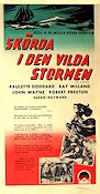 Skörda i den vilda stormen 1942 poster John Wayne Ray Milland Paulette Goddard Cecil B DeMille Skepp och båtar