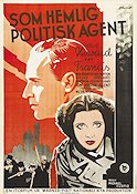 Som hemlig politisk agent 1934 poster Leslie Howard Kay Francis Michael Curtiz