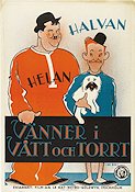 Vänner i vått och torrt 1930 poster Laurel and Hardy Helan och Halvan