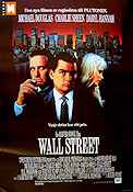 Wall Street 1987 poster Michael Douglas Charlie Sheen Daryl Hannah Oliver Stone Pengar