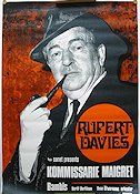 Kommissarie Maigret 1968 affisch Rupert Davies Från TV Rökning Poliser Från TV