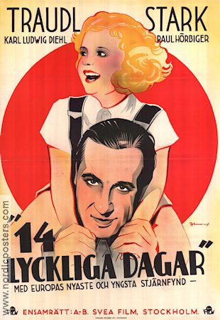 14 lyckliga dagar (1936) Poster 70x100cm Traudl Stark/Karl Ludwig Diehl