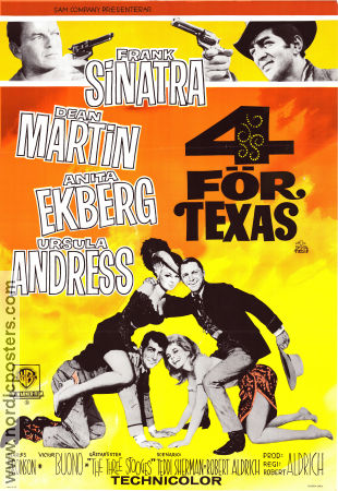 4 f�r Texas (1963) Poster 70x100cm Frank Sinatra/Dean Martin/Anita Ekberg/Ursula Andress/Three Stooges