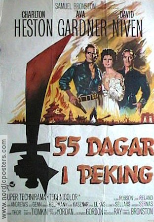 55 dagar i Peking (1963) Poster 70x100cm Charlton Heston/Ava Gardner/David Niven