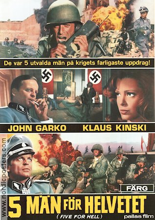5 m�n f�r helvetet (1969) Poster 70x100cm Klaus Kinski/John Garko/Nazi