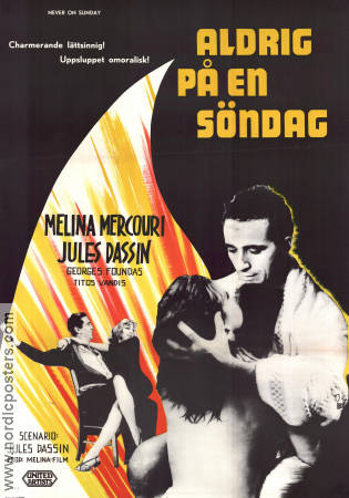 Aldrig p� en s�ndag (1960) Poster 70x100cm Melina Mercouri/Jules Dassin/Greece