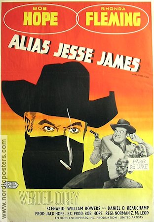 Alias Jesse James (1959) Poster 70x100cm Bob Hope/Rhonda Fleming