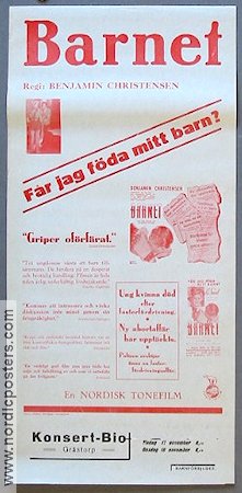 Barnet (1940) Poster 30x70cm Benjamin Christensen