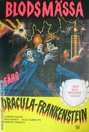 Blodsm�ssa Dracula-Frankenstein (1972) Poster 70x100cm Carrol Naish/Lon Chaney/Frankenstein