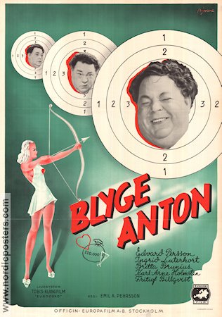 Blyge Anton (1940) Poster 70x100cm Edvard Persson/Ingrid Luterkort