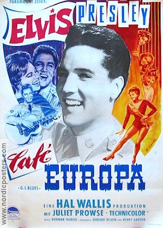 Caf� Europa (1960) Poster 64x85cm Germany Elvis Presley/Juliet Prowse