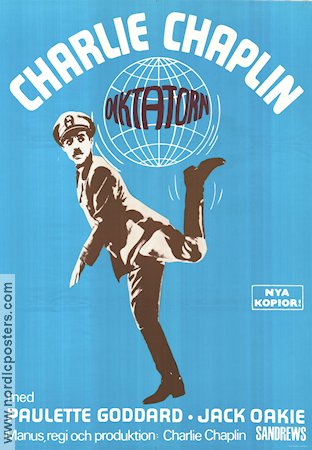 Diktatorn (1940) Poster 70x100cm Charlie Chaplin/Nazi