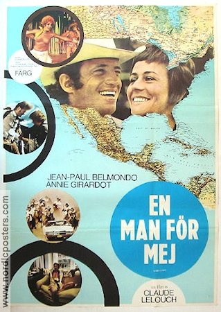 En man f�r mej (1970) Poster 70x100cm Claude Lelouch/Anne Girardot/Jean-Paul Belmondo