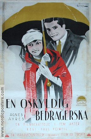En oskyldig bedragerska (1923) Poster 70x100cm Agnes Ayres