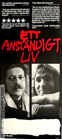 Ett anst�ndigt liv (1979) Poster 30x70cm Stefan Jarl/Kenta Gustavsson