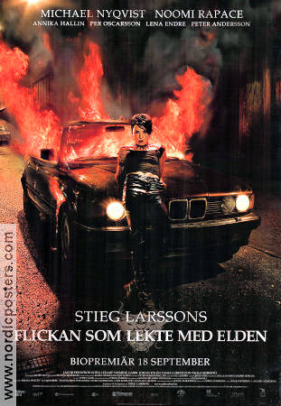 Flickan som lekte med elden (2009) Poster 70x100cm Noomi Rapace/Michael Nyqvist/Stieg Larsson/Milleniumtrilogin