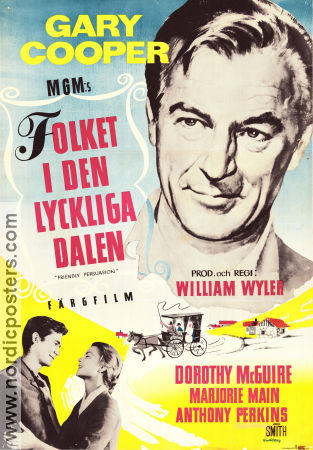 Folket i den lyckliga dalen (1957) Poster 70x100cm Gary Cooper/Anthony Perkins/William Wyler