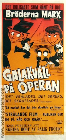 Galakv�ll p� operan (1935) Poster 30x70cm Marx Brothers/Br�derna Marx