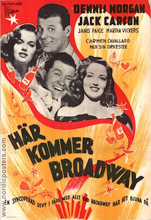 H�r kommer Broadway (1946) Poster 70x100cm Jack Carson/Dennis Morgan/Janis Paige/Martha Vickers
