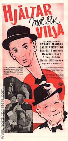 Hj�ltar mot sin vilja (1948) Poster 30x70cm Harald Madsen/Fy og Bi/Carl Reinholdz/Calle Reinholdz