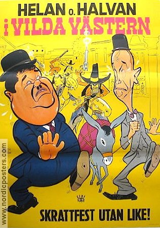 I vilda v�stern (1970) Poster 70x100cm Laurel and Hardy/Helan och Halvan/Oliver Hardy/Stan Laurel
