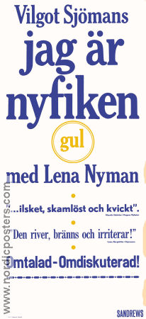 Jag �r nyfiken gul (1967) Poster 30x70cm Lena Nyman/B�rje Ahlstedt/Vilgot Sj�man/Sandrews