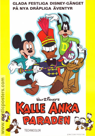 Kalle Anka paraden (1970) Poster 70x100cm Kalle Anka/Donald Duck/Musse Pigg/Mickey Mouse/L�ngben/Goofy/Animation/Einar Lagerwall art