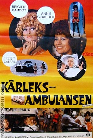 K�rleksambulansen (1974) Poster Brigitte Bardot/Annie Girardot