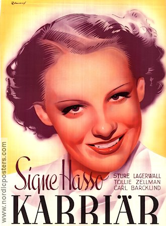 Karri�r (1938) Poster Signe Hasso/Sture Lagerwall/Sandrews/Schamyl Bauman