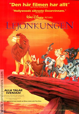 Lejonkungen (1995) Poster 70x100cm Katter
