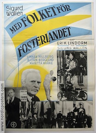 Med folket f�r fosterlandet (1938) Poster 70x100cm Sigurd Wall�n
