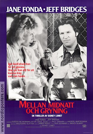 Mellan midnatt och gryning (1986) Poster 70x100cm Jane Fonda/Jeff Bridges/Sidney Lumet